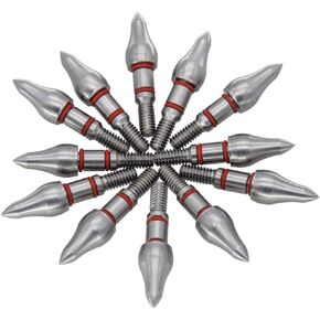 maifield Stainless Steel Archery Field Points, Easy Pull Various Outside Diameter,85/100/125/150/175/200/225/250/275/300 Grains,Screw in Archery Field Tips