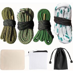 Gun Snake Cleaner, Barrel Rope for Handguns and Rifles .22 .223 & 5.56mm/.22.357.38.380, 9mm/.30 308 30-06 303 7.62mm,Gun Cleaning Kits with Gun Cleaning Cloth,Gun Cleaning Supplies