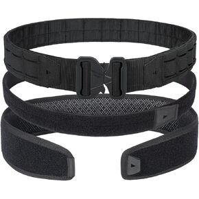 YAKEDA Tactical Battle Belt with Quick-Release, Padded Nylon with Inner Belt & Anti-Slip Feature