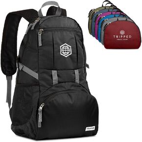 TRIPPED Travel Gear Traveling Backpack- Foldable collapsible lightweight backpack for travel (Green) 35 liters