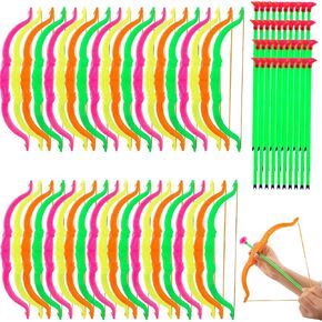 40 Pack Kids Bow and Arrow Set Plastic Archery Shooter Toy Mini Play Bow and Arrow for Child Boys Girls Fun Sport Game Birthday Gifts, 4 Random Colors