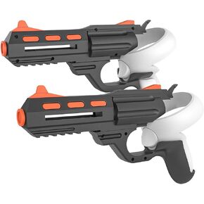 Relohas VR Handle Accessories for Meta Quest 2, Gun Stock for Oculus Quest 2, Weighted Controller Grips, Enhance Realistic FPS Gaming Experience (Black)
