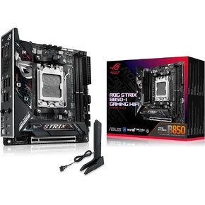 ASUS ROG Strix B850-I Gaming WiFi AMD AM5 B850 Mini-ITX mITX Motherboard 10+2+1 Stages, DDR5, 2.5G LAN, WiFi 7, 2X M.2, PCIe® 5.0 x16, USB 20Gbps Type-C®, AI Overclocking, AI Networking II, Aura Sync