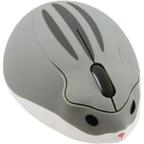 2.4GHz Wireless Mouse Cute Hamster Shape Less Noice Portable Mobile Optical 1200DPI USB Mice Cordless Mouse for PC Laptop Computer Notebook MacBook Kids Girl Men Women Mom Dad Gift (Gray)