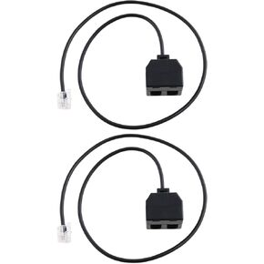 Emagtech 2pcs محول التدريب عبر الهاتف y splitter RJ9 4P4C Crystal Head Splitter متوافق مع Cisco متوافق مع Avaya متوافق مع Plantronics أسود 50 سم