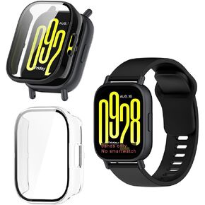 Compatible for Xiaomi Redmi Watch 5 Screen Protector Case and Strap ，HD PC Full Coverage Protective Case and Soft Silicone Band （Choose from 5 Active or 5 lite.） (Redmi Watch 5 Active)