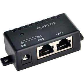 Poe Texas Poe Injector - PORT POWER ONDERET ETHERNET POE ADAPTER - 10/100/1000 GIGABIT DATA تقبل 12V إلى 56V DC - PLUCT & PLAY OFF OFIP VOIP WIFI AP - مزود الطاقة غير متضمن