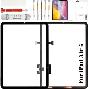 for iPad Air 2020 Screen Replacement for iPad Air 4th Screen Replacement A2316 Touch for iPad Air 4th Gen Digitizer Repair Kit A2324 A2072 A2325 Without Home Button Black (Without LCD)
