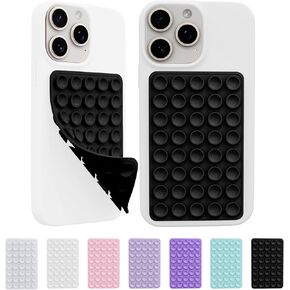 2 Pack Silicone Octo Cup Buddy Sticky Grip Holder for Cellphone, Silicone Suction Cup Phone Case Mount Double Sided , Hands-Free Phone Accessories Strong Grip Holder for Selfie and Video (Black)