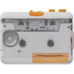Retro USB Cassette Converter Player | Converts Tape to MP3 | Auto-Reverse | Retro Nostalgia Design | Line Out & USB Power | Lightweight & Portable | Includes USB-C Adapter, Aux Cable, & Manual