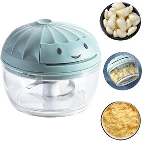 Hendiy Mini Garlic Comper ， خط سحب اليد المحمولة ثوم الثوم مينر الثوم مكبس البصل لخضار ، كسارة الثوم ، قاطع خضار مروحية يدوي ، لحوم مفروم ، الزنجبيل ، المكسرات ، الفلفل الحار ، 160 مل. in Kuwait