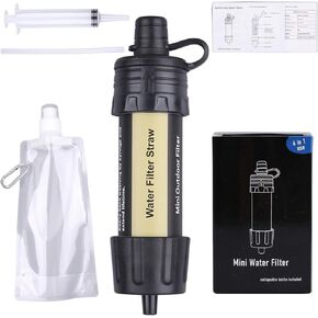 Outdoor Mini Water Filter,100000 Gallons Camping Water Filter,0.01μm Backpacking Water Filter for Hiking Emergency Wilderness Expedition