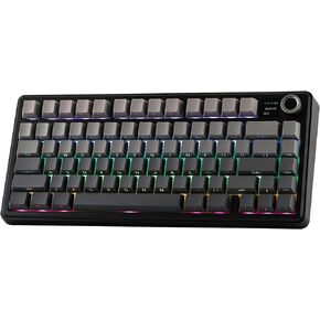 EPOMAKER X Aula F75 MAX Wireless Mechanical Keyboard with TFT Screen and Knob, Gasket Keyboard in 75% Layout, Hot Swappable Gaming Keyboard for PC/Mac/Linux (Black Gradient)