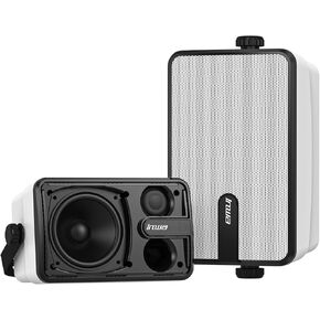 Inwa Upgraded Bluetooth Outdoor Speakers, IPX5 Waterproof Wall Mount Speaker, Powerful Bass, Wireless Sync Up to 100 Speakers, Indoor/Outdoor Sound System for Patio/Porch/Gazebo/Garage(MZ-632, 2 PCS)