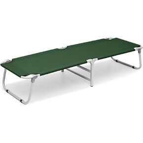 MoNiBloom Lightweight Folding Camping Cot Bed, Ultralight Folding Portable Compact Cots for Outdoor Travel Base Camp Hiking Mountaineering Lightweight Backpacking, Weight Capacity 195 lbs, Blue