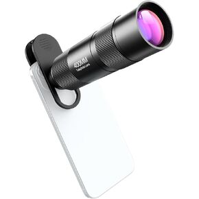 Andoer 400MM Phone Telephoto Lens for Smarphone Zoom Lens with Universal Lens Clip Cleaning Cloth Storage Bag for Hiking Camping Wildlife Observation Moon Sports Game Concert Watching