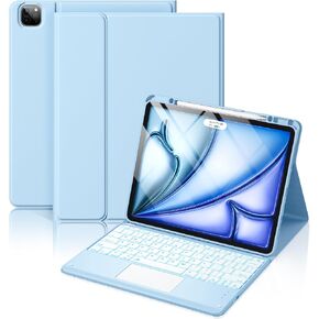 حافظة Hamile لجهاز iPad Air 13 بوصة وPro 12.9 مع لوحة مفاتيح - 7 ألوان بإضاءة خلفية in Kuwait