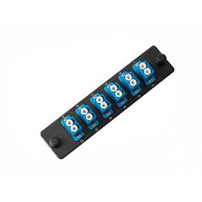 SpeedyFiberTX 1-Pack LGX Compatible Fiber Patch Panel, 12 Fibers, Loaded with Blue LC Couplers Adapters, 12-Fiber Ports with Printed Port Numbers