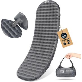 Hikenture Sleeping Pad R-Value 6.2 Insulated Camping Mattress for Cold Weather with Pump Sack(1201-B1)