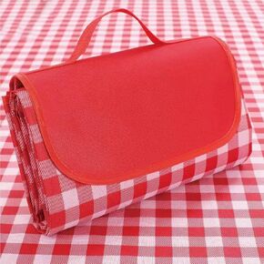 Picnic Blanket|Beach Mat|Picnic Blanket for Indoor and Outdoor, 80" x 57" Sandproof Waterproof Larger Mat for Beach, Travel, Camping, Hiking, Park Grass,Handy Mat Tote, Foldable. (Red Plaids)