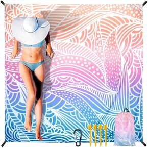 AISPARKY Beach Blanket Waterproof Sandproof Quick Drying Beach Mat Extra Large Outdoor Picnic Blanket for Travel Camping Hiking