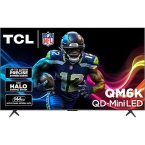 TCL 55-Inch QM6K QLED 4K Smart QD-Mini LED TV with Google TV (55QM6K, 2025 Model) Dolby Vision IQ, Dolby Atmos, HDR, Game Accelerator up to 240Hz, Voice Remote, Works with Alexa, Streaming Television