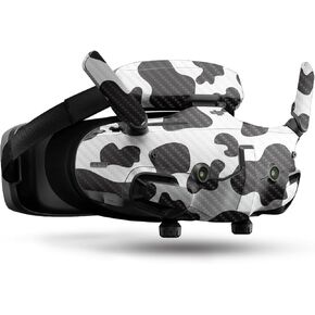 Carbon Fiber Drone Skin Compatible with DJI Goggles 3 - Cow Print - Premium 3M Vinyl Protective Wrap Decal Cover - Easy to Apply | Crafted in The USA by MightySkins