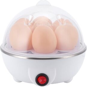 Ejoyous Egg Cooker, Egg Boiler Maker, Electric 7 Eggs Capacity Boiler Multifunctional Mini Eggs Cooker Steamer Poacher, Measuring Cup Included No BPA (US Plug 110V)