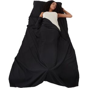 ALASKA BEAR Natural Silk Sleeping Bag Liner Cocoon-Style Travel Sheet Sleep Bag with Built-in Pillowcase