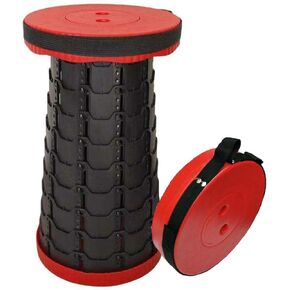 Portable Collapsible stools for Adults-Portable stools for Adults Heavy Duty 300 lbs-Telescoping Stool Foldable-Portable Seating Stool for Home, Camping, Hiking, Gardening (Red/Black)
