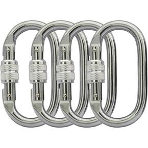 Heavy Duty Locking Climbing Carabiner Clip CE Rated 25 kN 5600 LB Rugged Terrain Approved Industrial Strength Twist Lock Carabiners Clips for Rigging, Ropes, Hammocks, Camping
