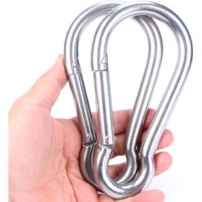 Large Carabiner Heavy Duty, 304 Stainless Steel Outdoor Carabiner Clip Spring Snap Hook