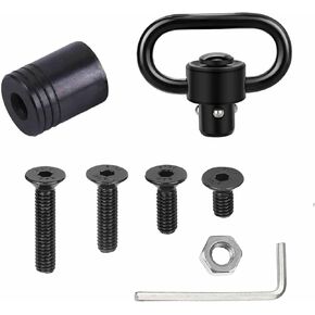 QD 1.25 Inch Loop Sling Swivel Stud Mount Push Button Base Adapter Kit with 4 Screws, Nut and Wrench