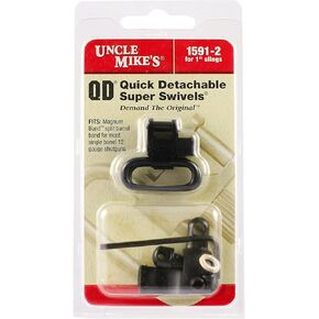 Uncle Mike's Quick Detachable Magnum Band Sling Swivels Black ,.850-.900" Diameter