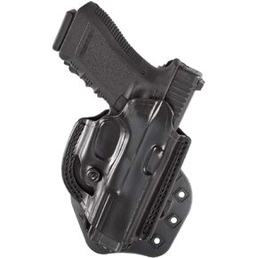 Aker Leather 268A Flatsider XR19 Open Top Paddle Holster Fits Glock 43 and 43X, Black, Right Hand