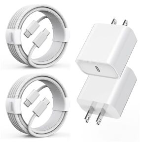 Long Charger for iPhone 16 15 Charger Fast Charging,20W USB C PD iPad Charger 2-Pack 6FT Type C to C iPhone 16 15 Charging Woven Cable Cord for iPhone 16/16 Pro/15/15 Plus/15 Pro Max,iPad Pro/Air/Mini