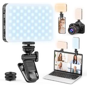 Selfie Light, Portable 120 LED Phone Light Clip, Rechargeable Video Fill Light Up to 9000K Color Temperature Clip on Light for Phone, iPhone, Laptop, Tablet, Camera, TikTok, Video Recording, Makeup