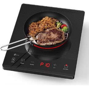 Electric Hot Plate Single Burner Portable Ceramic Cooktop For Cooking Ultra-thin Electric Stove Infrared Burner Cooker,24-Hour Timer Child Safety Lock,Compatible With All Cookware 1800W