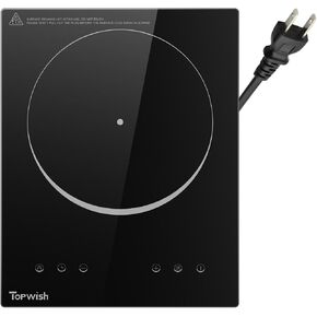 Cooktop التعريفي ، الموقد الحث الكهربائي المحمولة ، 10 مستويات مؤقتة تصل إلى 464 درجة فهرنهايت ، و 120 فولت في موقد سطح الموقد المفرد مع قفل وتوقيت للأطفال للطبخ في الهواء الطلق ، 1600 واط