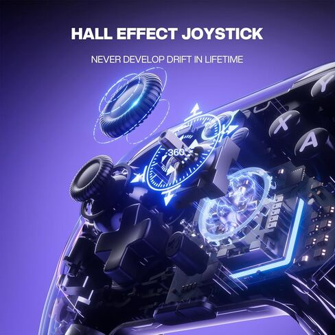 NYXI Master P1 2.4G جهاز تحكم اللاسلكي اللاسلكي - Hall Effect Mownstick ، ​​Hall & Micro Changable ، عناصر التحكم في الصوت ، التوربو/الاهتزاز القابل للتعديل ، المزلاج السريع القابل للبرمجة - للكمبيوتر/التبديل/iOS/Android in Kuwait
