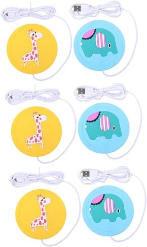 6 PCS السيليكون تسخين كوستر كوب وسادة المنزل كوب المنزل دافئ كوب كهربائي أكثر دفئا شرب كوب الحليب الدافئ زجاجة دافئة المكتب كوب المكتب دافئ USB شحن USB كوب أكثر دفئا in Kuwait