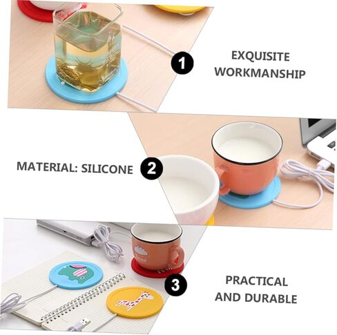 6 PCS السيليكون تسخين كوستر كوب وسادة المنزل كوب المنزل دافئ كوب كهربائي أكثر دفئا شرب كوب الحليب الدافئ زجاجة دافئة المكتب كوب المكتب دافئ USB شحن USB كوب أكثر دفئا in Kuwait