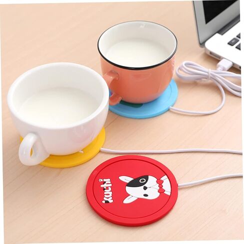 6 PCS السيليكون تسخين كوستر كوب وسادة المنزل كوب المنزل دافئ كوب كهربائي أكثر دفئا شرب كوب الحليب الدافئ زجاجة دافئة المكتب كوب المكتب دافئ USB شحن USB كوب أكثر دفئا in Kuwait