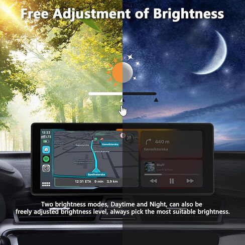 شاشة Apple Carplay للسيارة ، 10.26 بوصة شاشة تعمل باللمس ستيريو مع Carplay و Android Auto ، الكاميرا الاحتياطية ، تنقل GPS ، Bluetooth ، رابط المرآة ، بطاقة TF in Kuwait