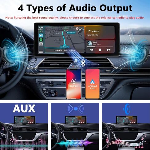 شاشة Apple Carplay للسيارة ، 10.26 بوصة شاشة تعمل باللمس ستيريو مع Carplay و Android Auto ، الكاميرا الاحتياطية ، تنقل GPS ، Bluetooth ، رابط المرآة ، بطاقة TF in Kuwait