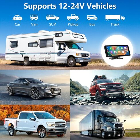 شاشة Apple Carplay للسيارة ، 10.26 بوصة شاشة تعمل باللمس ستيريو مع Carplay و Android Auto ، الكاميرا الاحتياطية ، تنقل GPS ، Bluetooth ، رابط المرآة ، بطاقة TF in Kuwait