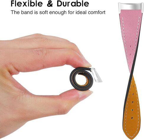 Leather Bands Compatible with Fitbit Charge 6/Charge 5, Replacement Genuine Leather Straps for Women Men in Kuwait