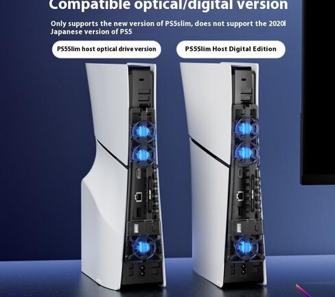 مروحة التبريد لـ PS5 Pro/PS5 Slim/PS5 مع مصباح LED ، نظام PlayStation 5 Pro Fan Cooler ، السرعة القابلة للتعديل (وضع 3 سرعات) ، مع مروحة تبريد OUSB Port Port in Kuwait