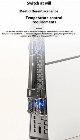 مروحة التبريد لـ PS5 Pro/PS5 Slim/PS5 مع مصباح LED ، نظام PlayStation 5 Pro Fan Cooler ، السرعة القابلة للتعديل (وضع 3 سرعات) ، مع مروحة تبريد OUSB Port Port in Kuwait