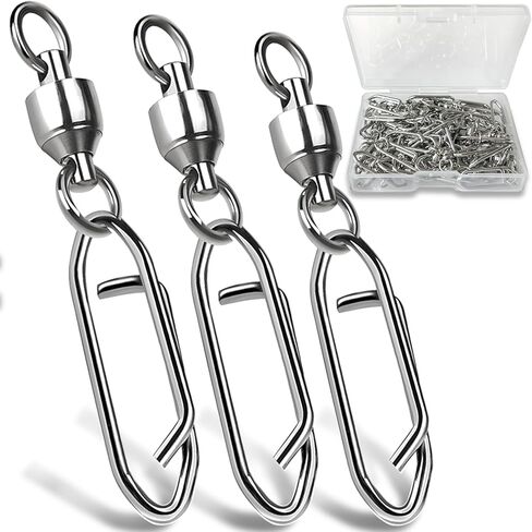 Fishing Swivels Ball Bearing Swivels Fishing Speed Clips for Fishing Lures Snap Swivels, Topwater Speed Clips Fishing Clips Quick Change Barrel Swivels Fishing Tackle in Saudi Arabia